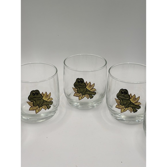 Sears Rare Vintage Set Of 5 Neil The Frog 70's Retro Juice Glass - Picture 2 of 3